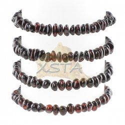 Dark cherry chips amber bracelet